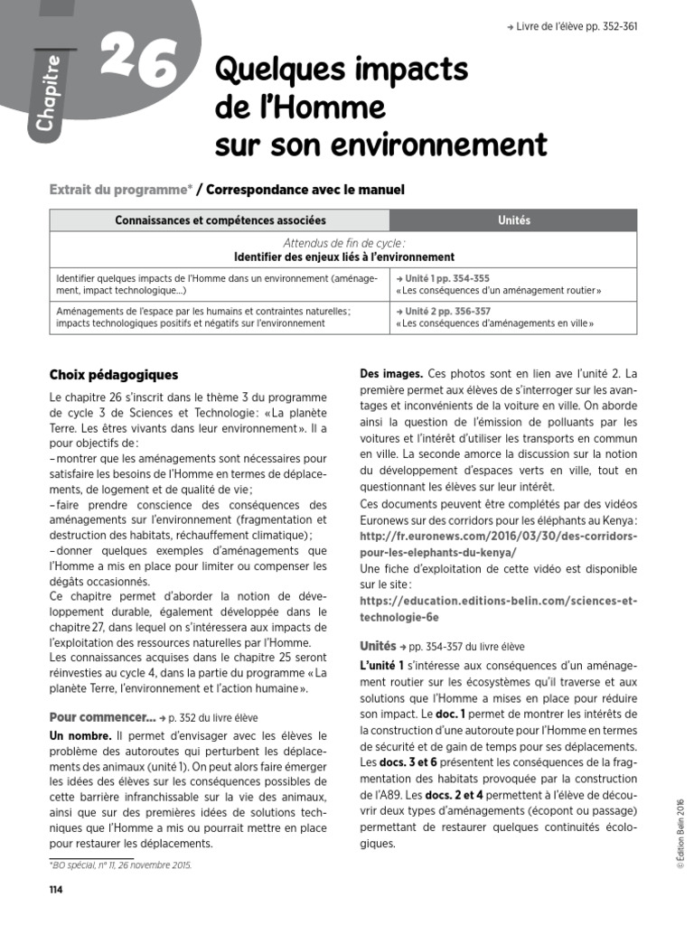Impacts de l'Homme sur l'environnement | PDF | Environnement naturel ...