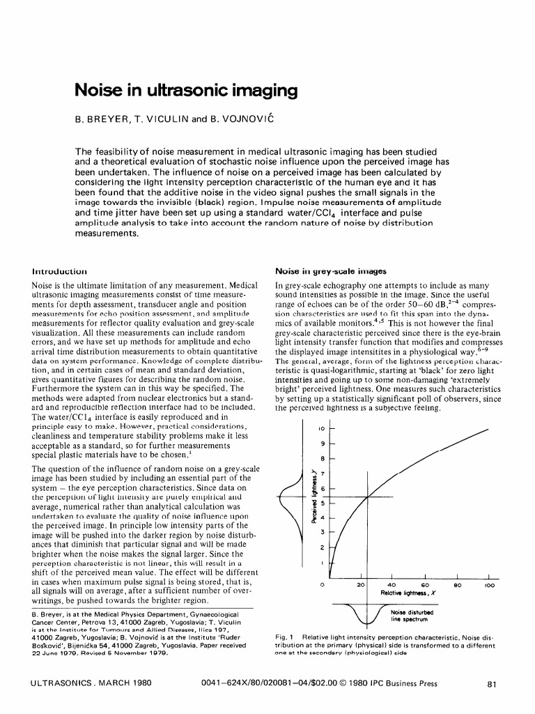 Impact of Noise on Ultrasonic Imaging | PDF | Ultrasound | Amplitude