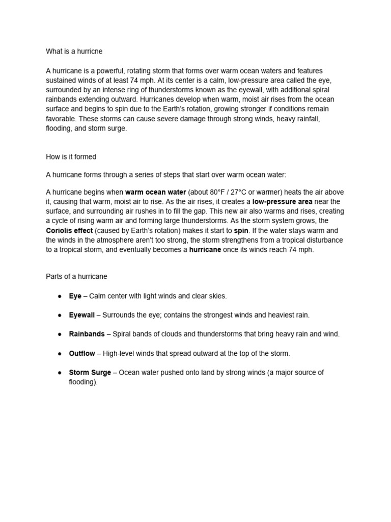 What is a Hurricne | PDF | Tropical Cyclones | Eye (Cyclone)