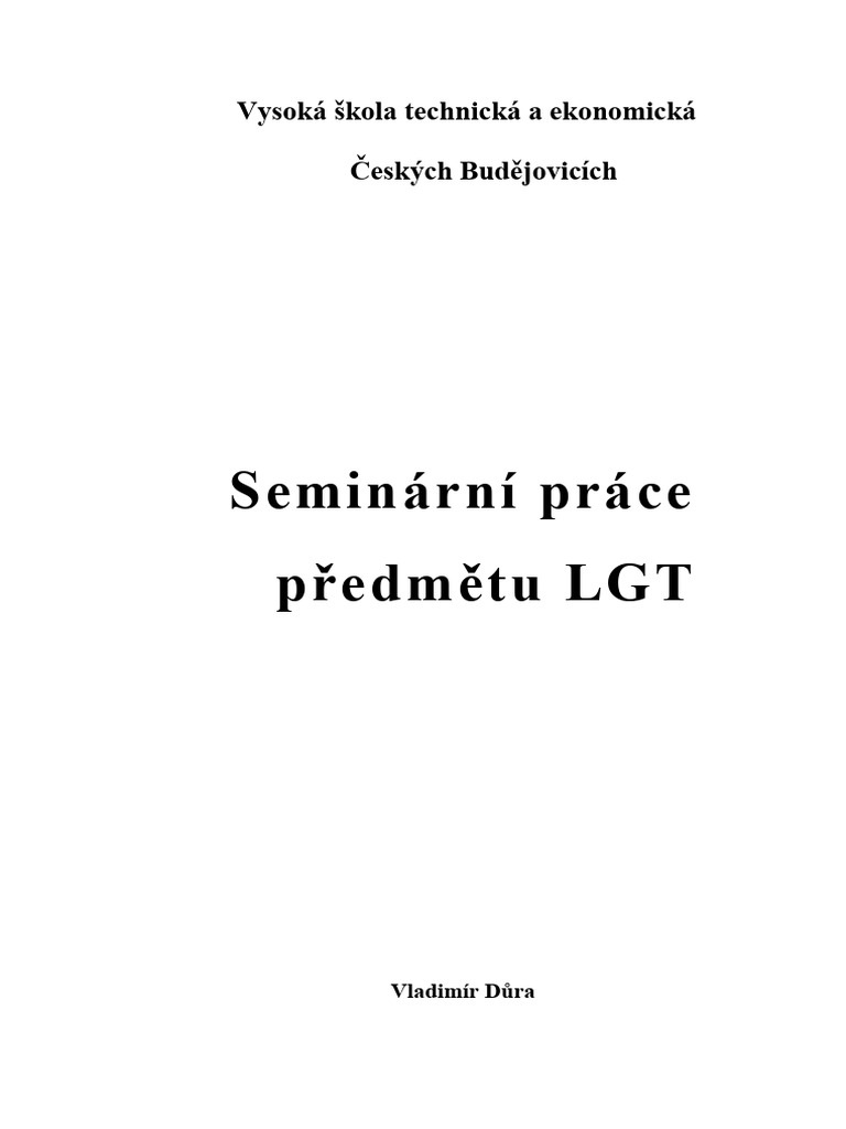 Seminární Práce LGT | PDF