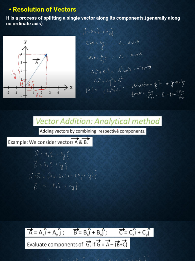 Vector Resolution and Motion Problems | PDF