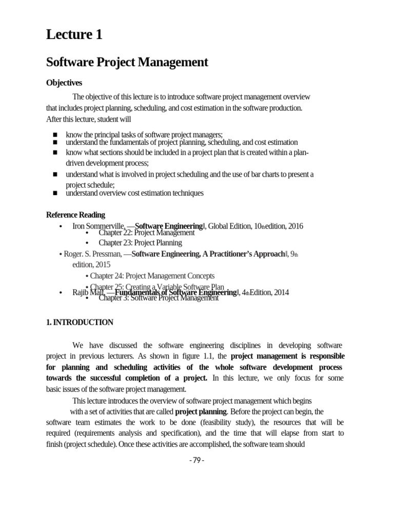 Lecture 1 - Software Project Management | PDF | Project Management ...