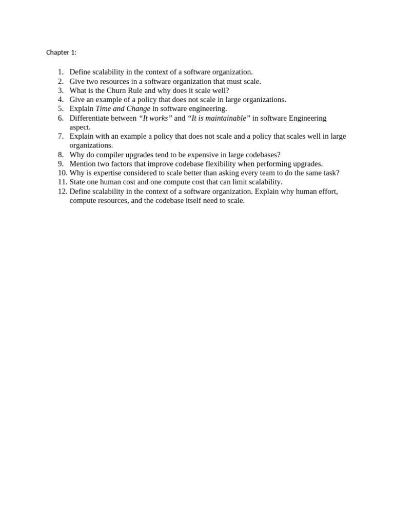Chapter 1 - Possible Questions | PDF