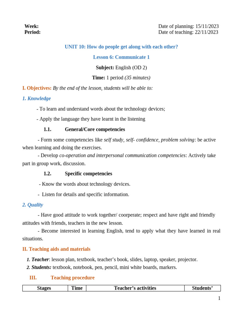 OD 2 U10L8 Communicate | PDF | Human Communication | Learning