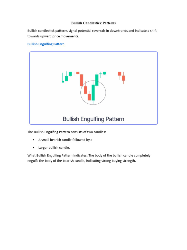 Bullish Candlestick Patterns Guide | PDF | Market Trend | Business ...