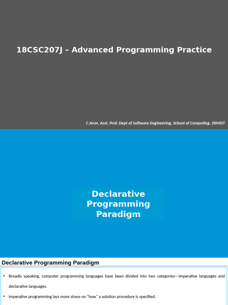 Declarative Programming Paradigm Explained | PDF | Sql | Table (Database)