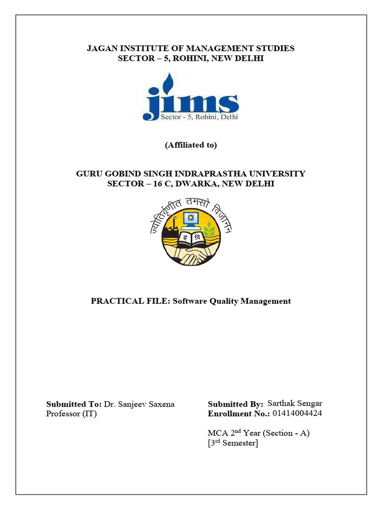 sqm practical | PDF | Software Engineering | Information Technology