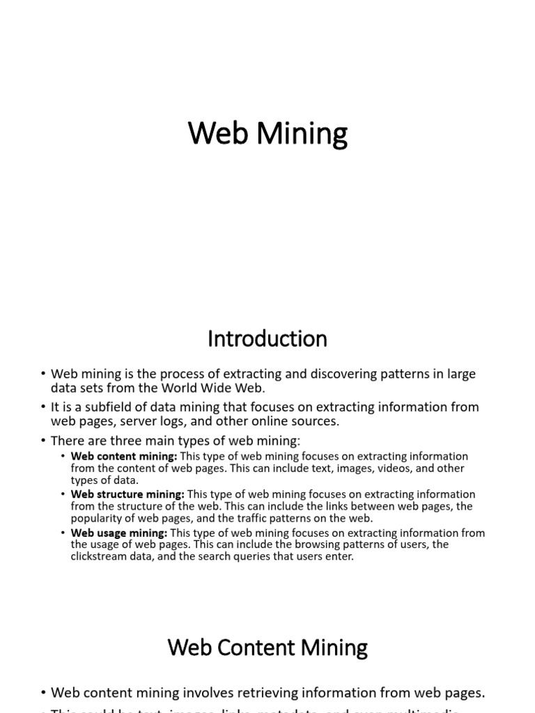 Understanding Web Mining Techniques | PDF | World Wide Web | Internet & Web