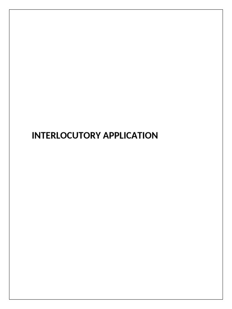 Interlocutory Application for Injunction | PDF | Judgment (Law ...