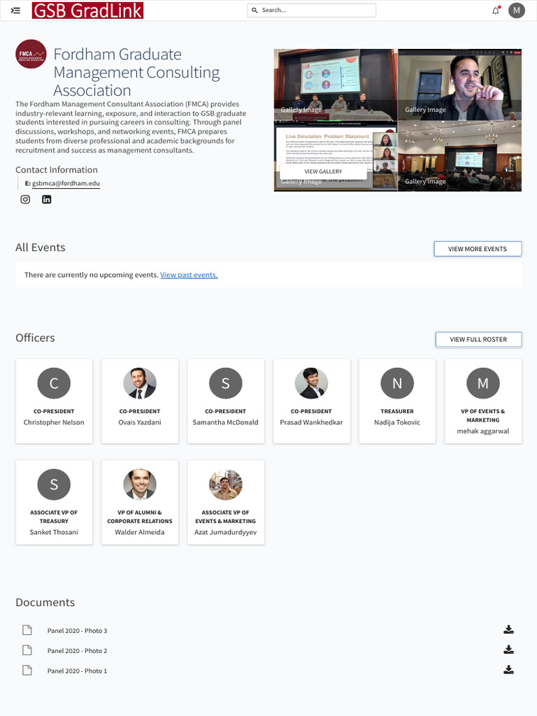 Fordham Graduate Management Consulting Association - GSB GradLink | PDF