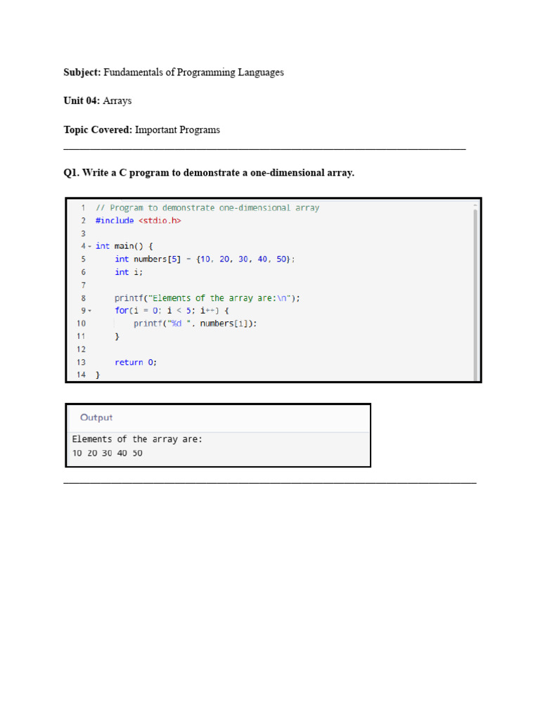 C Programming: Arrays and Strings Guide | PDF