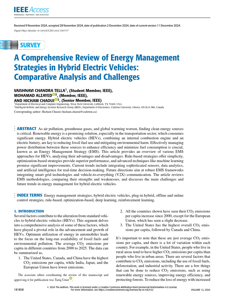 Energy Management in Hybrid Electric Vehicles | PDF | Hybrid Vehicle ...