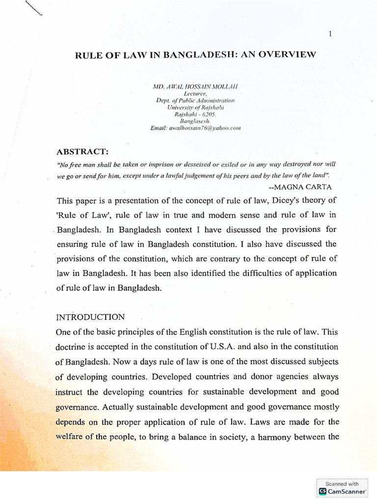 Rule of Law - Legal System | PDF