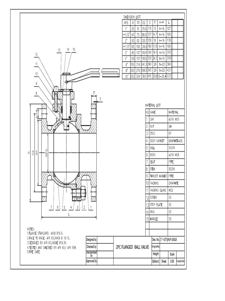 API 6d Ball Valve 150lb Wcb | PDF