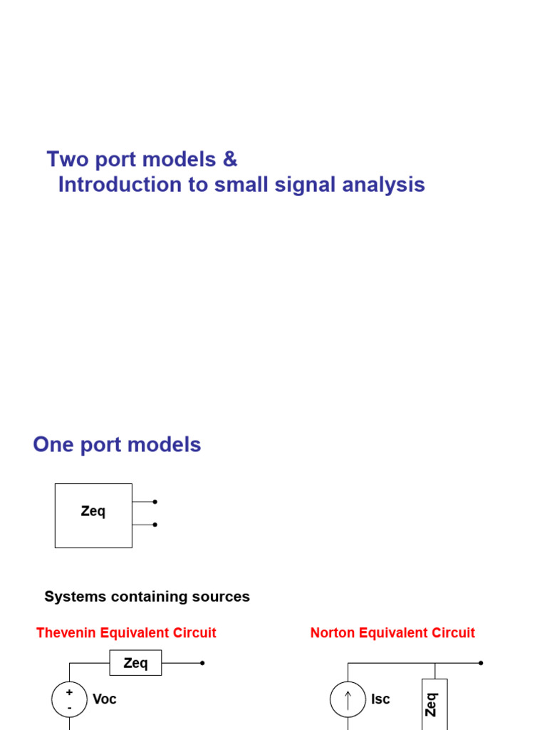 Small Signal Analysis & Two-Port Models | PDF | Bipolar Junction ...