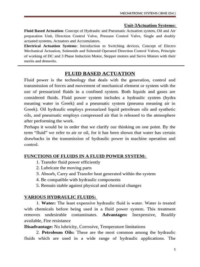 Fluid and Electrical Actuation Systems | PDF | Valve | Pump