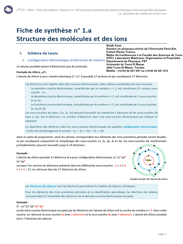 Structure électronique des atomes et ions | PDF | Liaison chimique ...