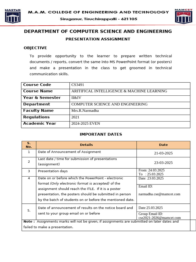 Aiml Presentaion Assignment | PDF | Artificial Intelligence ...