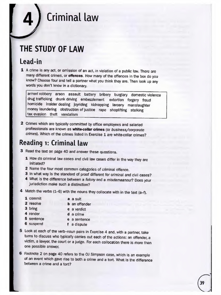 Criminal Law Basic Lessons | PDF