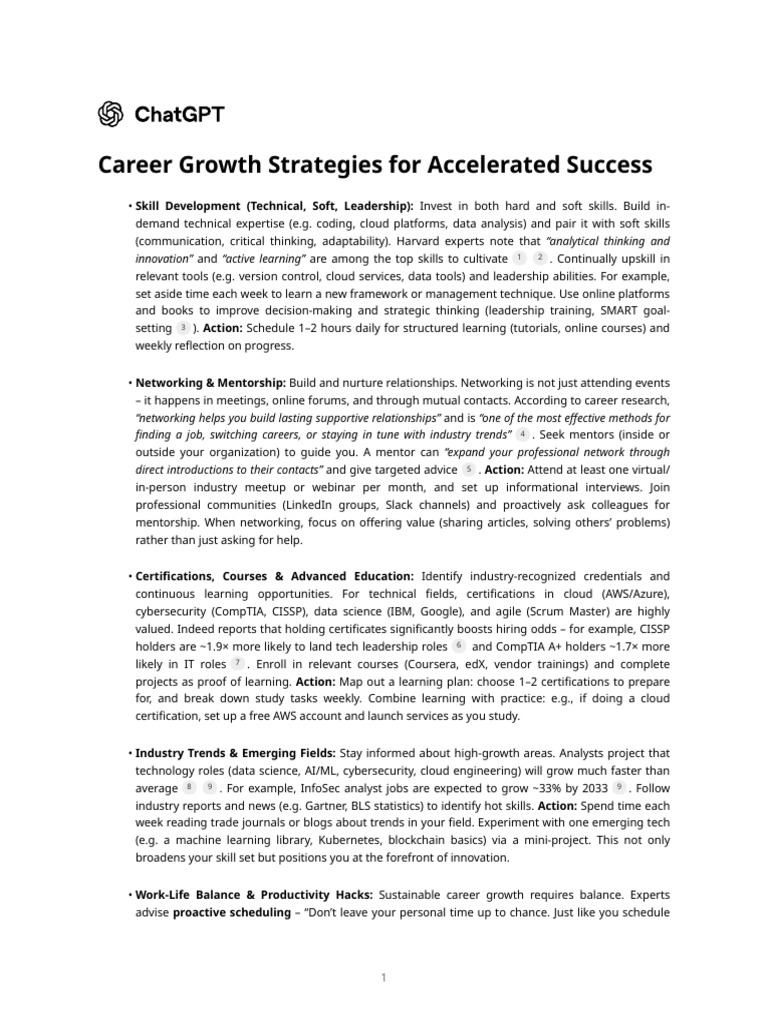 Career Growth Strategies for Success | PDF | Sql | Cloud Computing