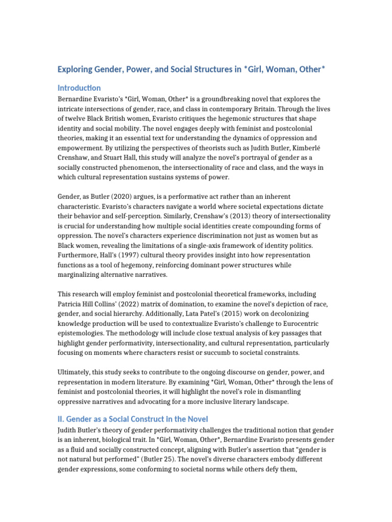 Gender Social Construct Term Paper | PDF | Gender | Gender Studies