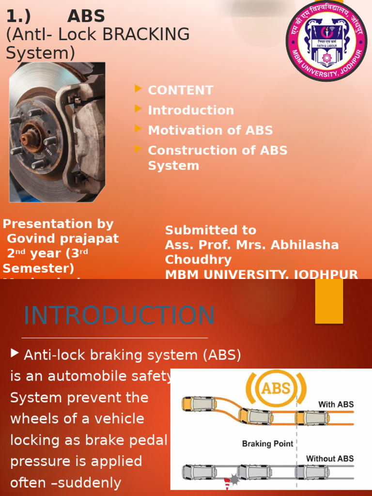 Understanding ABS and EBD Systems | PDF | Anti Lock Braking System | Brake