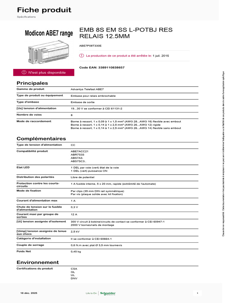 Arrêt de production de l'EMB 8S L-POTBJ | PDF