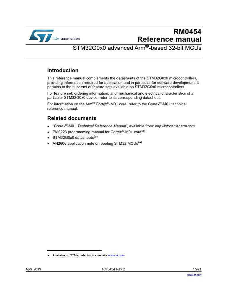 STM32G0x0 MCU Reference Manual | PDF | Computer Engineering | Computer ...