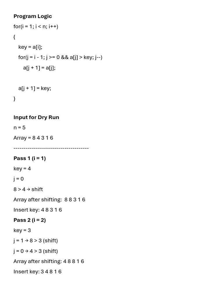 Insertion Sort | PDF