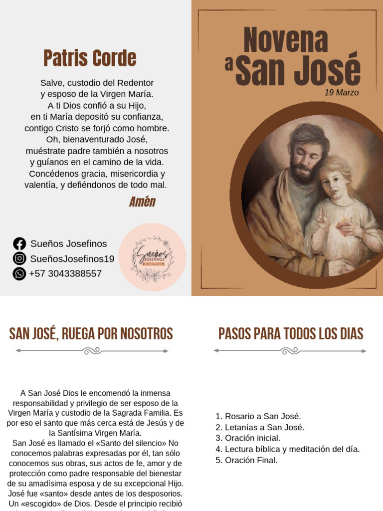 Novena a San José: Oraciones y Reflexiones | PDF | María, madre de ...