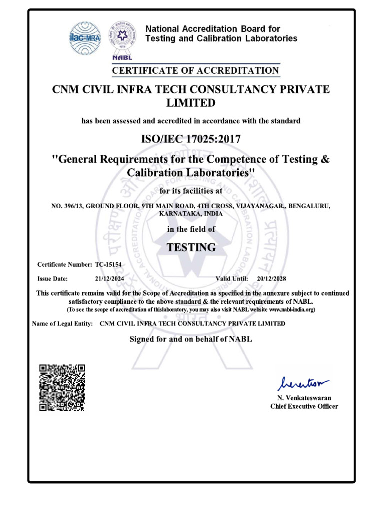 Chandan NABL Certificate | PDF