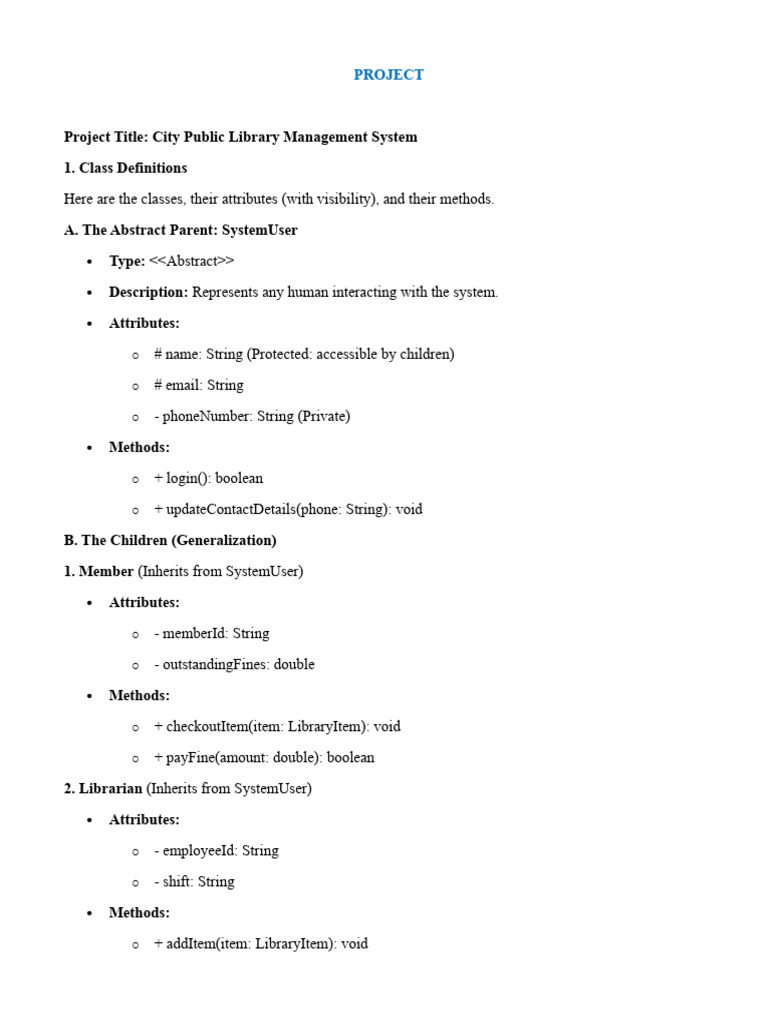 City Library Management System Overview | PDF | Class (Computer ...