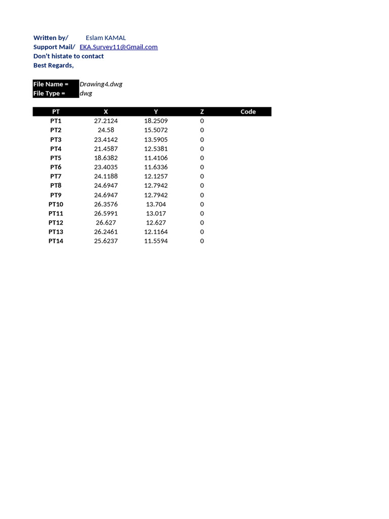 Survey Data Points for Drawing4.dwg | PDF