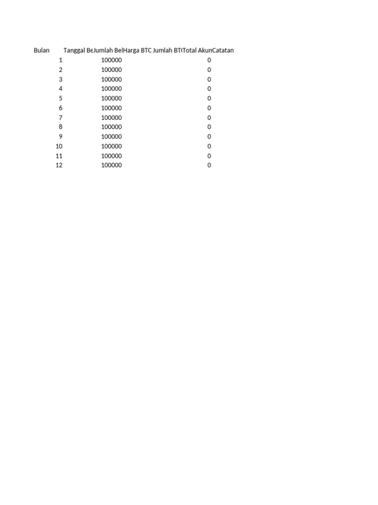 DCA Bitcoin Template | PDF