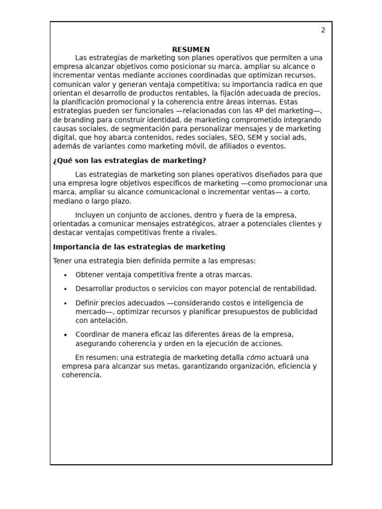 Estrategias de Marketing Efectivas | PDF | Marketing | Business