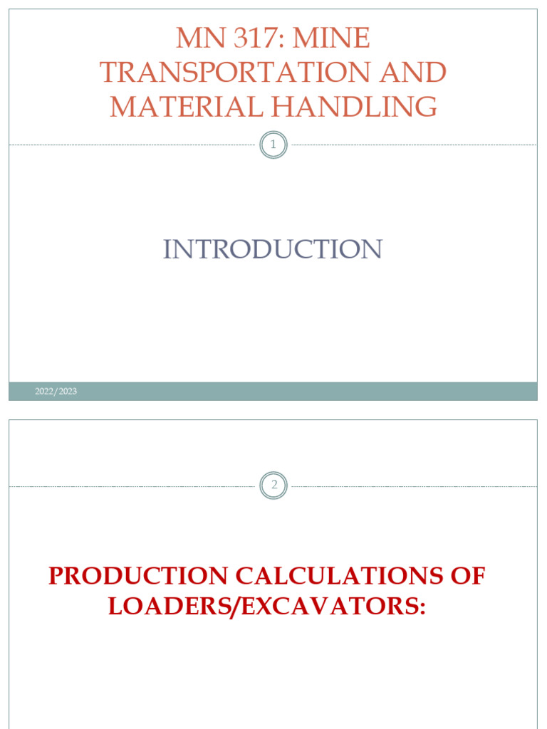 Loader and Excavator Production Calculations | PDF | Density | Loader ...