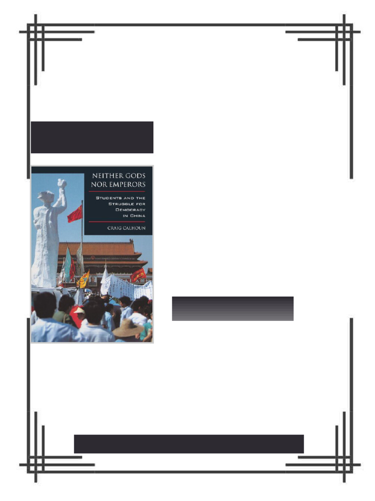 Neither Gods nor Emperors Students and the Struggle for Democracy in ...