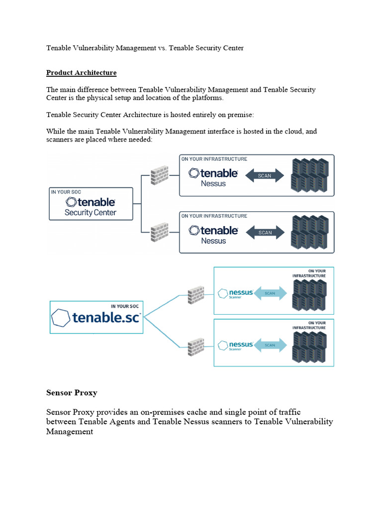 Tenable VM vs. Security Center Overview | PDF