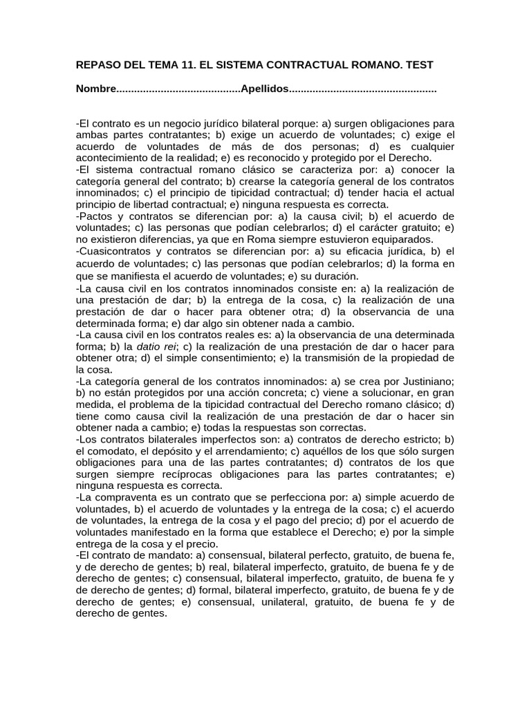 Repaso Del Tema 11 | PDF | Derecho privado | Ley común