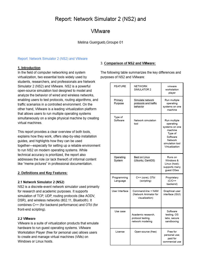 NS2 and VMware: Installation Guide | PDF | Virtualization | Simulation