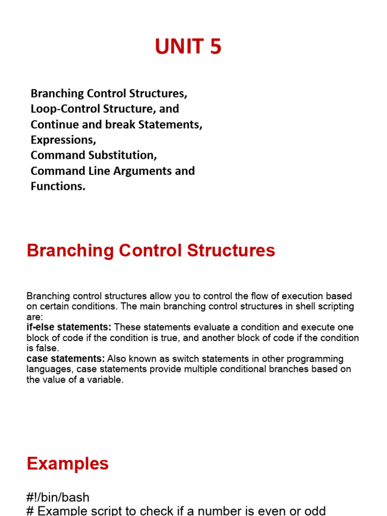Shell Scripting Control Structures Guide | PDF | Parameter (Computer ...
