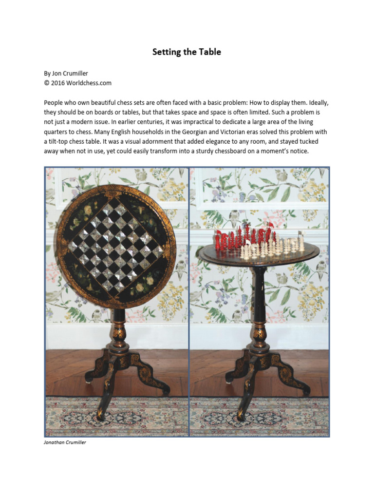 Antique Tilt-Top Chess Tables Explained | PDF