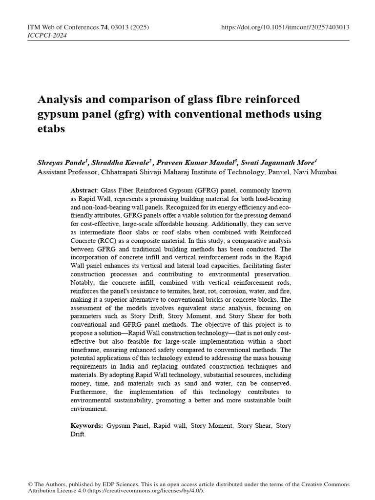 Analysis and Comparison of Glass Fibre Reinforced | PDF | Concrete ...