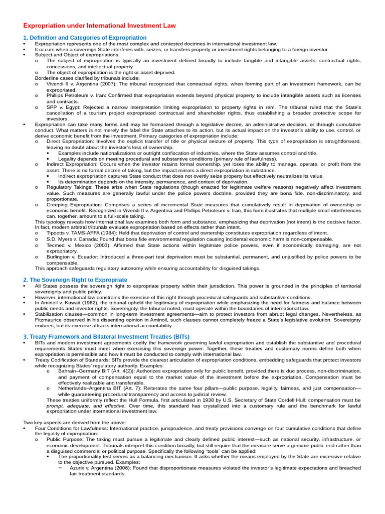 Understanding Expropriation in Investment Law | PDF | International Law ...
