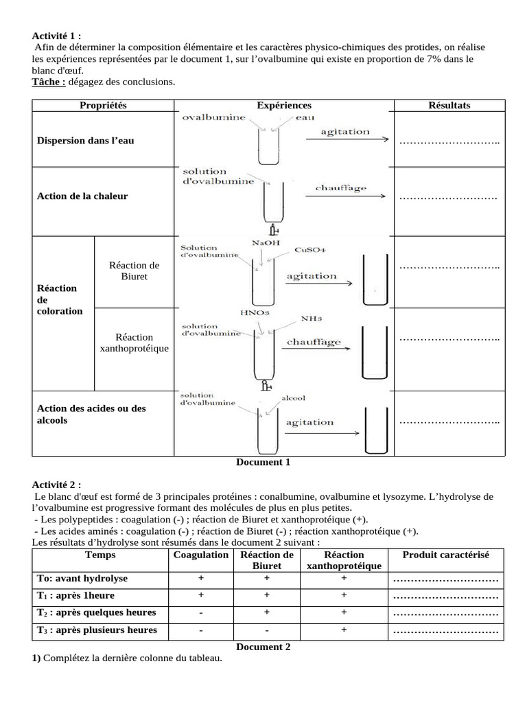 Analyse des protides et acides aminés | PDF