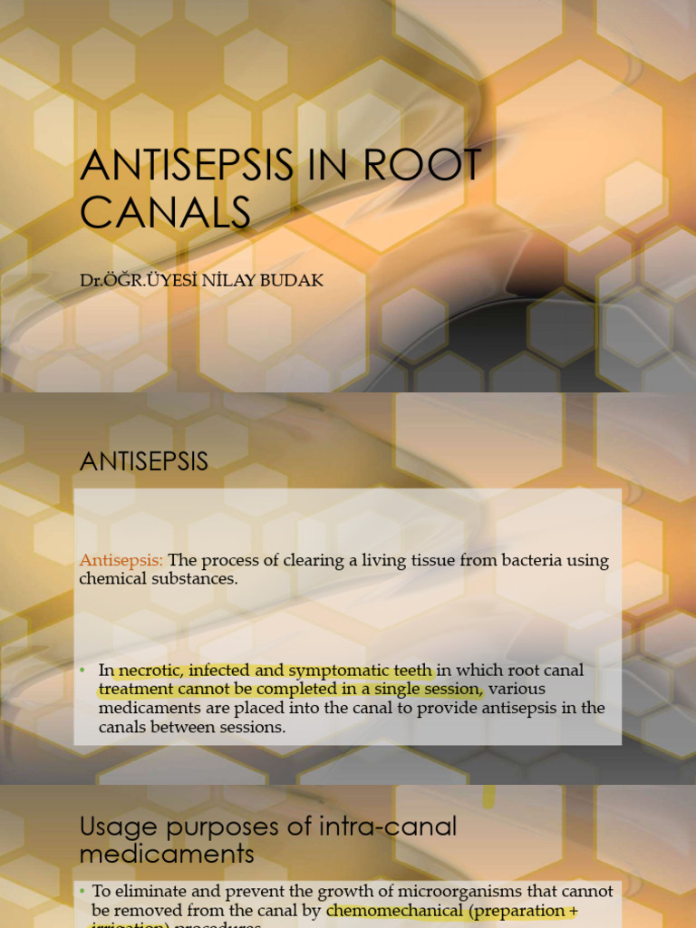 Antisepsis Techniques in Root Canals | PDF | Hydroxide | Calcium
