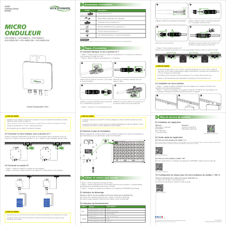 Guide d'installation rapide des micro-onduleurs | PDF | Énergie solaire ...