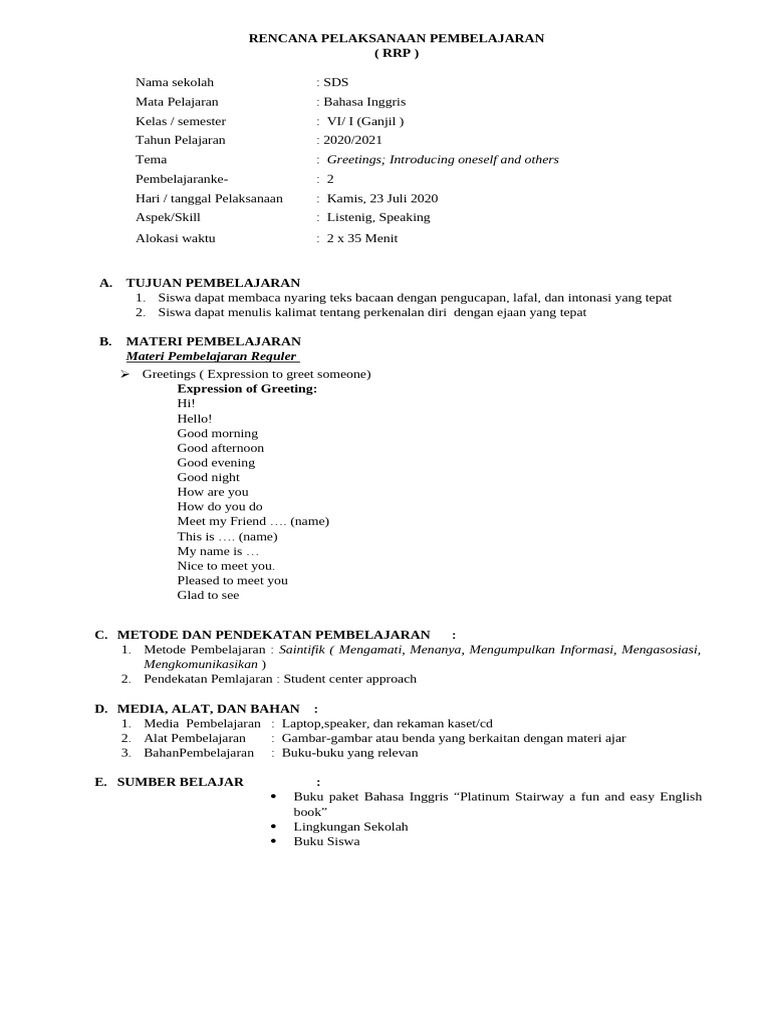 RPP2 Beginning | PDF