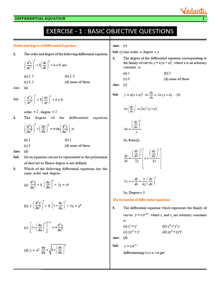 Differential Equation_(Ex.1) | PDF | Equations | Mathematical Physics