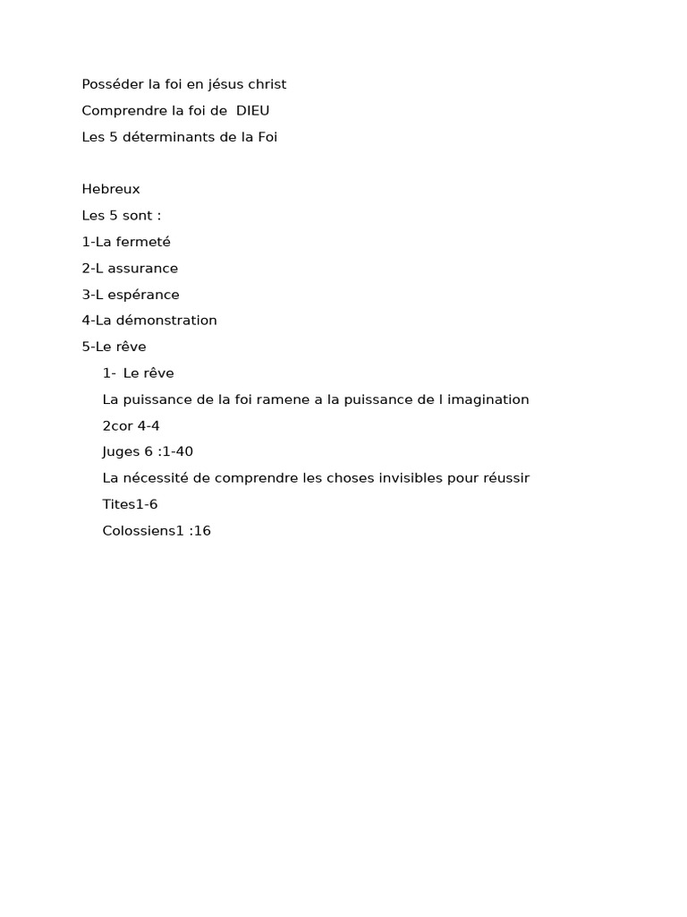 Les 5 Clés de la Foi en Jésus-Christ | PDF